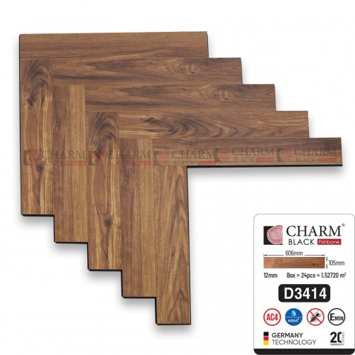 SÀN GỖ CHARM 12MM CỐT ĐEN XƯƠNG CÁ 